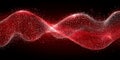 Abstract Red Glittering Wave Particle Flow Background Design Digital Art Royalty Free Stock Photo