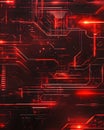 Abstract Red Glowing Circuit Pattern Royalty Free Stock Photo