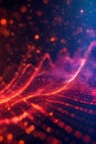 Abstract red glowing data points forming a dynamic digital network, Portrait Images Generative AI Royalty Free Stock Photo
