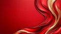 Abstract Red and Gold Swirling Design, Elegant Festive Background Royalty Free Stock Photo