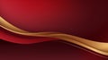 Abstract red and gold waves background. Minimalist design for modern banner template and invitations