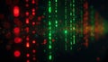 Abstract Red Green Light Bokeh Background Digital Data Stream Technology Network Royalty Free Stock Photo