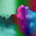 Abstract red and green Smoke mist fog on Black Background. Royalty Free Stock Photo