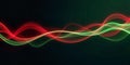 Abstract Red and Green Wave Design on Dark Background Royalty Free Stock Photo