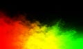 Abstract red and green yellow smoke mist fog on a black background. Royalty Free Stock Photo