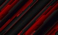 Abstract red grey black cyber slash geometric layer overlap design modern futuristic technology background vector Royalty Free Stock Photo