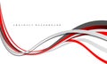 Abstract red grey line curve wave overlap on white with blank space design modern futuristic creative background vector Royalty Free Stock Photo