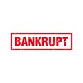 Red Grungy Bankrupt Stamp Sign Template Vector