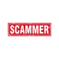 Red Grungy Scammer Stamp Illustration Template Vector