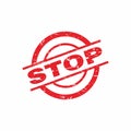 Abstract Red Circle Grunge Stop Rubber Stamps Sign Illustration Vector Royalty Free Stock Photo