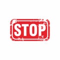 Abstract Red Grunge Stop Rubber Stamps Sign Illustration Vector