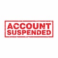 Abstract Red Grungy Account Suspended Rubber Stamps Sign Illustration Vector