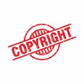 Abstract Red Grungy Copyright Rubber Stamps Sign with Circle Shape Illustration Vector Royalty Free Stock Photo