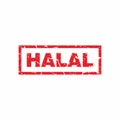 Abstract Red Grungy Halal Rubber Stamps Sign Illustration Vector