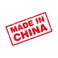 Abstract Red Grungy Made In China Rubber Stamps Sign Illustration Vector Royalty Free Stock Photo