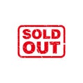 Abstract Grungy Red Sold Out Stamp Template Vector Royalty Free Stock Photo