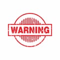 Abstract Red Grungy Warning Rubber Stamps Sign with Circle Shape Illustration Vector Royalty Free Stock Photo