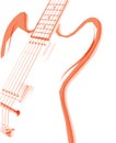 Abstract Red Guitar Isolated Background Royalty Free Stock Photo