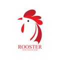 Abstract red head rooster logo