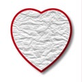 Abstract red heart from the crushed paper Royalty Free Stock Photo