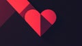 Abstract Red Heart Design Geometric heart abstract art love symbol modern design minimalist style Royalty Free Stock Photo