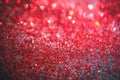 Abstract red heart glitter light bokeh holiday party background Royalty Free Stock Photo