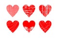 Abstract red heart set