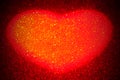 Abstract red heart shaped background. Sparkles like red-hot lava. Blank for design for valentines day or wedding. Copy space Royalty Free Stock Photo