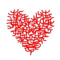 Abstract red heart sketch for your design Royalty Free Stock Photo