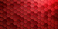 Abstract red hexagonal pattern background texture with dimensional depth and subtle textured lines. Generative AI Royalty Free Stock Photo