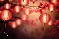 Abstract red lantern chinese newyear therme background Royalty Free Stock Photo