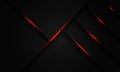 Abstract red light black shadow line geometric on dark grey metallic design modern luxury futuristic background vector Royalty Free Stock Photo