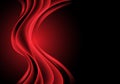 Abstract red light curve wave on black luxury design modern futuristic background vector Royalty Free Stock Photo