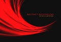 Abstract red light fast speed curve motion on black technology luxury background vector Royalty Free Stock Photo