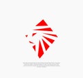 abstract red lion logo design template Royalty Free Stock Photo