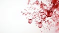 Abstract red liquid molecules on white background Royalty Free Stock Photo
