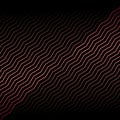 Abstract red metallic diagonal chevron line pattern on black background and texture