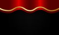 Abstract red metallic with golden wave line stripes on black background Royalty Free Stock Photo