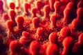 Abstract Red Microorganisms An Engaging and Vibrant CloseUp Perspective on the Intriguing World of Microscopic Life Royalty Free Stock Photo