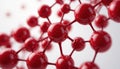 Abstract Red Molecular Structure 3D Render of Connected Spheres Royalty Free Stock Photo