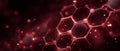 Abstract red molecular structure with glowing bonds Royalty Free Stock Photo