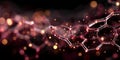 Abstract red molecular structure with glowing bonds Royalty Free Stock Photo
