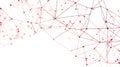 Abstract Red Network Connection: Geometric Plexus Background for Technology, Science, and Communication Concepts. Ideal for Royalty Free Stock Photo