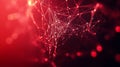 Abstract Red Network Digital Plexus Background Elegant Modern Design Technology Connection Lines Points Art