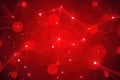 Abstract red network of glowing lights and connections Royalty Free Stock Photo
