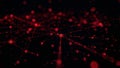 Abstract Red Network Spheres and Lines in Dark Space, Conceptual Visualization. Royalty Free Stock Photo