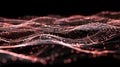 Abstract Red Network, Wave Pattern, Data Visualization Background Royalty Free Stock Photo