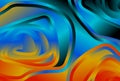 Abstract Red Orange And Blue Gradient Wavy Ripple Lines Background Vector Art Beautiful elegant Illustration Royalty Free Stock Photo