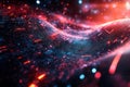 Abstract red and orange glowing data waves symbolizing fast data flow secure communication and digital connectivity in modern t