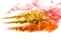 Abstract red orange smoke on white background. Royalty Free Stock Photo